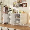 Famapy Mid - Century Dining Sideboard Buffet with Adjustable Shelves,4 Textured Doors,Kitchen Pantry Cabinet,Storage Unit for Appliances/Dishes - 3 of 4