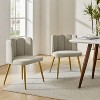 Set of 2 Barbara Contemparary Velvet Vanity Stool For Makeup Room, Moden Accent Side Chairs For Living Room With Shell Back And Golden Metal Legs| ARTFUL LIVING DESIGN - 3 of 4