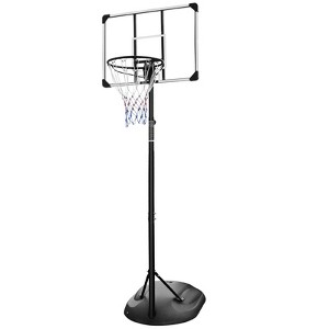 TopComfy Youth Portable Basketball Hoop Height Adjustable 32 Inch Backboard with Wheels for Indoor Outdoor Family Play, Black, 33.07"*24.61"*7.09" - 1 of 4