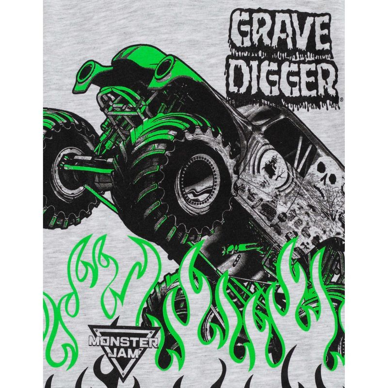 Monster Jam Grave Digger Monster Truck T-Shirt and Shorts Outfit Set Toddler, 4 of 8