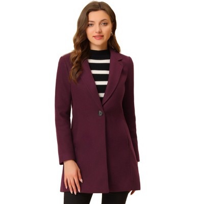 INSPIRE CHIC Women's Regular Fit Notched Lapel Long Sleeve Buttoned Classic Coat