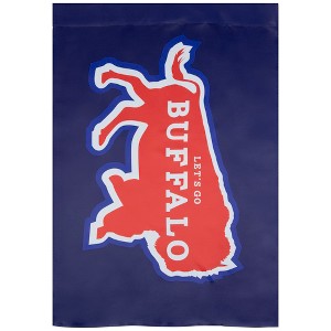 Northlight Red and White Let's Go Buffalo Outdoor House Flag 40" x 28" - 1 of 4