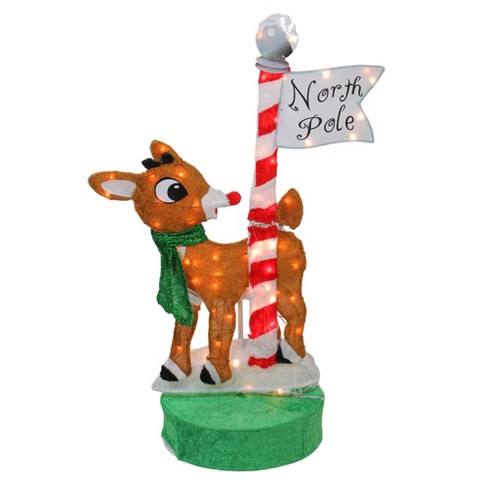 Rudolph The Red Nosed Reindeer Christmas 36 Prelit Oscillating North Pole Outdoor Decoration Clear Lights Target