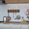 Merrick Lane 24 Inch Wall Mount Pine Wood Storage Rack with 5 Hanging Hooks, Entryway, Kitchen, Bathroom - 2 of 4