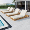 Acacia Wood Chaise Lounge Outdoor with Cushion, 4 Position Adjustable Chaise Lounge Chair Set, Solid Wood Chaise Lounge with Foldable Cushion-Koiai - 2 of 4