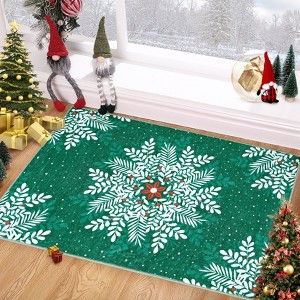 Snowflake Area Rug Washable Rugs for Living Room Bedroom Large Throw Rugs Non-Shedding Soft Low Pile Floor Carpet - 1 of 4