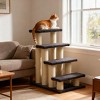 TopComfy Pet Steps and Ramps 4 Tier Cat Tree Step Tower Pet Cat Activity Center Sisal Scratching Post for Cats and Dog, Gray, 23.5"*16"*23.3" - 2 of 4