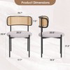 Kumasinova Modern Rattan Dining Chair Set of 2/4,Accent Kitchen Chairs with Metal Legs,Soft Cushioned Seat Dining Room Chairs,300lbs Capacity - 3 of 4