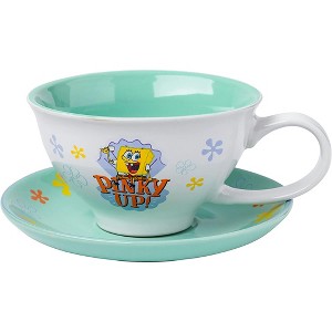 Silver Buffalo SpongeBob SquarePants 12oz Ceramic Tea Cup and Saucer Set - 1 of 4