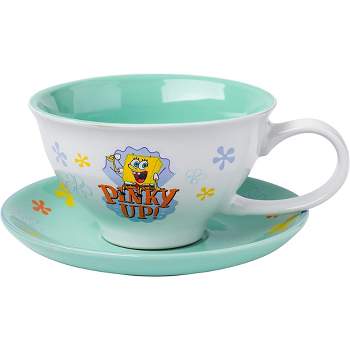 Silver Buffalo SpongeBob SquarePants 12oz Ceramic Tea Cup and Saucer Set