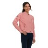 Canada Weather Gear Women's Bomber Flight Jacket – Lightweight Zip-Up Windbreaker with Ribbed Cuffs & Patch - 4 of 4