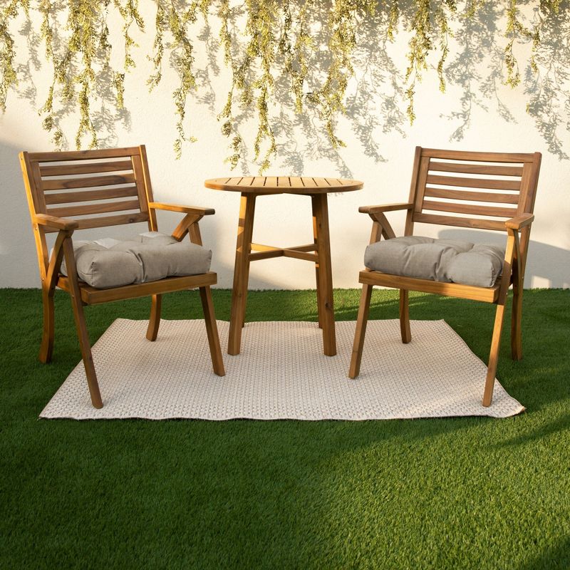 2pc 19" x 19" x 3" Outdoor Tufted U-Shaped Chair Cushions - Sorra Home, 3 of 6