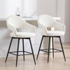 Bekrvio Swivel Counter Height Bar Stools Set of 2/4,26" Kitchen Bar Chairs w/Hollow Back,Faux Leather/Velvet Upholstered for Kitchen Island - 2 of 4