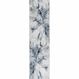 Hauteloom Kirkland Dark Blue Marble Rug - 1 of 4