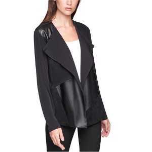 Calvin Klein Womens Flyaway Faux-Leather Jacket - 1 of 1