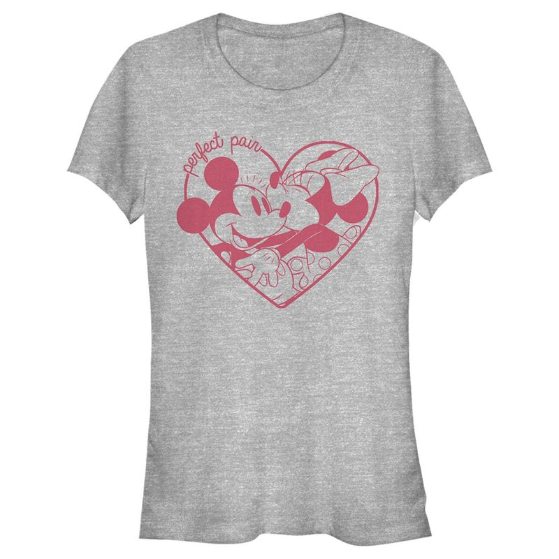 Juniors Womens Mickey & Friends Mickey and Friends Retro Perfect Pair T-Shirt, 1 of 5