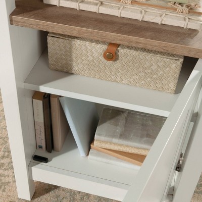 White and Oak Double Pedestal Desk with Drawers
