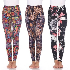 Women's Pack of 3 Leggings - One Size Fits Most - White Mark - 1 of 1