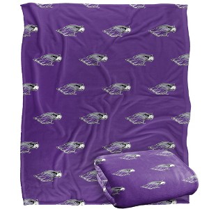 University Of Wisconsin Whitewater Logo Pattern Silky 50x60 Blanket, 1 Sided - 1 of 4