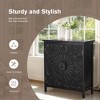 Captiva Designs Accent Farmhouse Carved Floral Buffet Cabinet with Doors for Living Room - 4 of 4