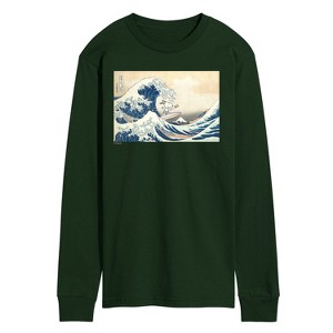 Men's - Peanuts - Snoopy Great Wave Long Sleeve Graphic T-Shirt - 1 of 3