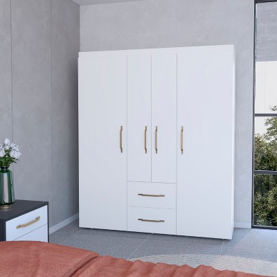 Boyden Wardrobe, All-in-One 2-Door Armoire in melamine