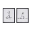 AZL1 Life Concept Wall Art 2 Piece Feminine Figures Sketch Framed Glass Matted Set by Elise Green Display for Home Decor, White, 24"*20.5"*3.5" - 2 of 4