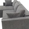 Okak Minimalist Modular L-Shaped Sectional Couch Chenille Floor Sofa Compressed Upholstered 2 PC Free Combination for Living Room,Apartment, Gray - 4 of 4