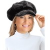 Collections Etc Faux Fur Newsboy Winter Hat, Stylish Plush Cap - 3 of 3