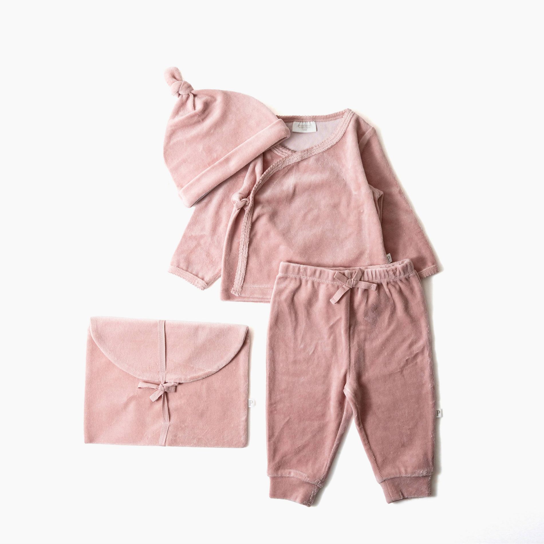 Picolette by Olivia Culpo Baby Girls' 4pc Velour Gift Set - Pink