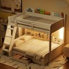 Merax Twin over Full Bunk Bed with Built-In Storage, LED Lights, Charging Station - 3 of 4