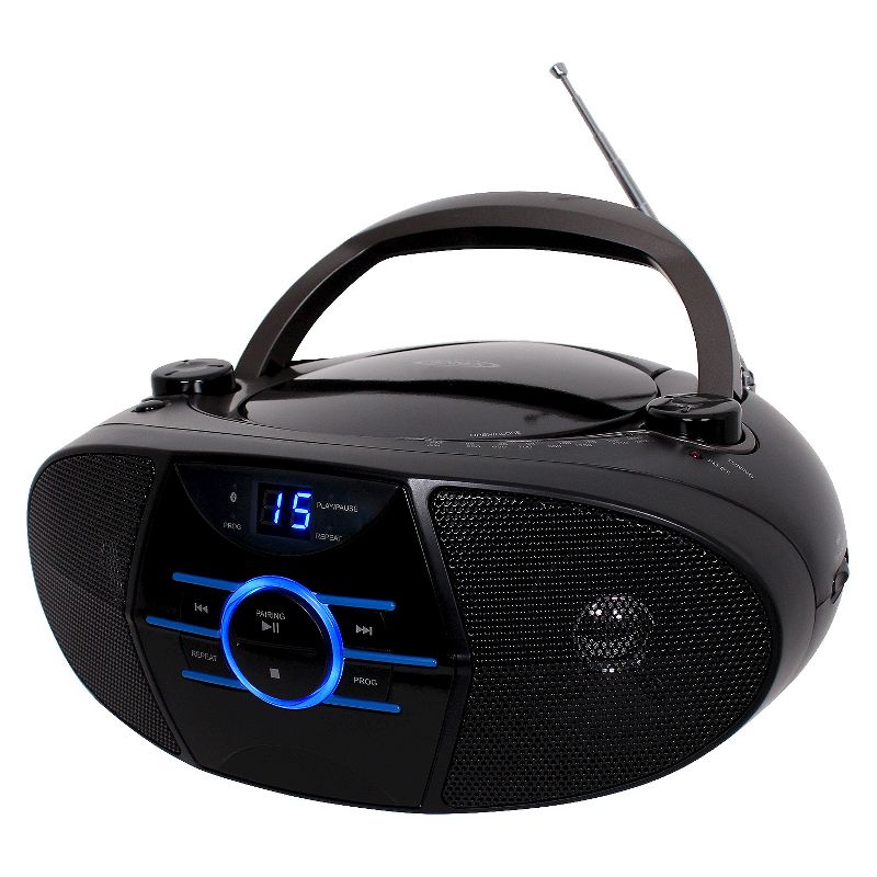 JENSEN AM/FM Radio CD Boombox with LED Display - Black (CD-560), 1 of 8