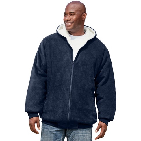 KingSize Men's Big & Tall Explorer Plush Fleece Hoodie - Big - 8XL, Navy  Blue