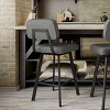 Amisco Clarkson Upholstered Barstool: Faux Leather, Steel Frame, Fixed Height 30", Square Base - 2 of 4