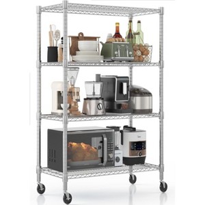 Homdox 36"Wx18"Dx72"H Heavy Duty 4-Tier Metal Wire Shelving Unit 1600LBS Load Storage Shelves with Wheels for Garage Kitchen - 1 of 4
