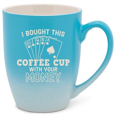 100 North Playing Card 10 Ounce Blue and White Two Toned Ombre, Comfortably Fits Your Hands, Ceramic Tea Coffee Cup Mug, I bought this coffee cup with