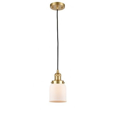 Bell - 1 Light Cord Hung Mini Pendant In Industrial Style-10 Inches Tall and 5 Inches Wide