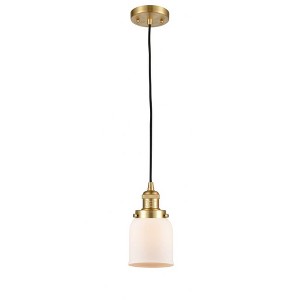Bell - 1 Light Cord Hung Mini Pendant In Industrial Style-10 Inches Tall and 5 Inches Wide - 1 of 1