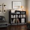 MOEPISY Large Record Player Stand, Vinyl Storage Cabinet Mid Century Modern Turntable Stand Black - 3 of 4