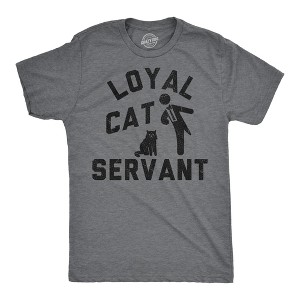 Mens Funny T Shirts Loyal Cat Servant Sarcastic Kitten Lovers Graphic Novelty Tee For Men - Crazy Dog Men's T Shirt - 1 of 4