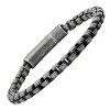 Steeltime Men's oxidized stainess steel round box chain bracelet - image 2 of 3