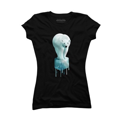 Junior's Design By Humans Polar Bear: Global warming By asitha T-Shirt