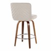 26" Contemporary 360¡ã Swivel Counter Stools with Bent Wood Legs, Padded Seat, and Round Footrest (Set of 2) for Kitchen - 2 of 4