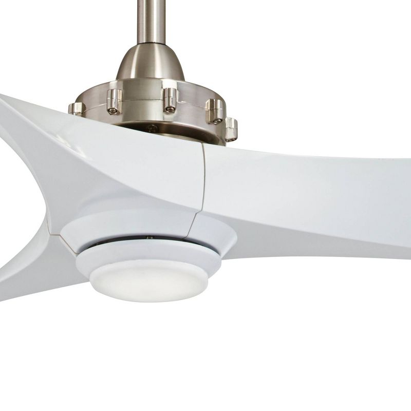 60" Minka Aire Modern Indoor Ceiling Fan with LED Light Remote Control Brushed Nickel White for Living Room Kitchen Bedroom Family, 3 of 6