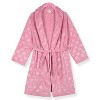 Sleep On It Girls Leopard Plush Fleece Shawl Collar Robe with Matching Fleece Slippers - 2 of 4