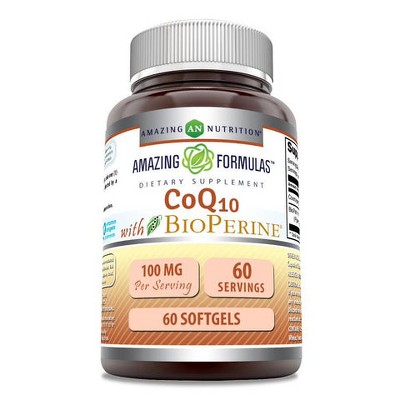Amazing Formulas CoQ10 with Bioperine 100 Mg 60 Softgels