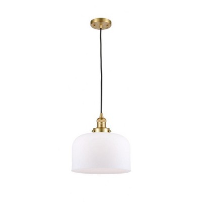 Bell - 1 Light Cord Hung Mini Pendant In Industrial Style-8 Inches Tall and 12 Inches Wide