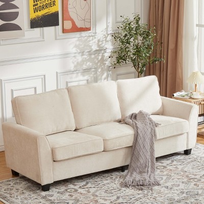 83 Inch Modern 3 Seater Sofa, Deep Seat Couch with Washable Detatchable Covers, Comfy Chenille Couch, Oversized Cloud Sofa for Living Room, Apartment
