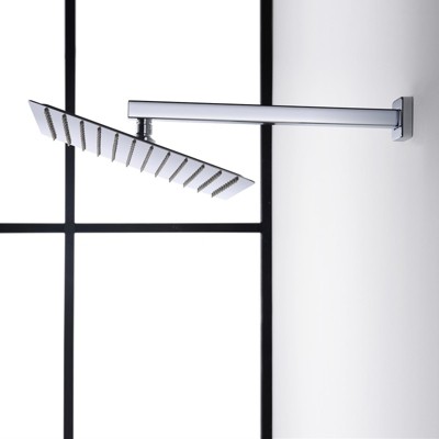 Chrome Dual Square Wall Mounted Shower System with Handheld and Body Jets
