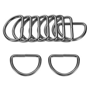 Unique Bargains Durable Multipurpose Iron Non-Welded Dee Rings Metal Buckle for Purse 10 Pcs - 1 of 4
